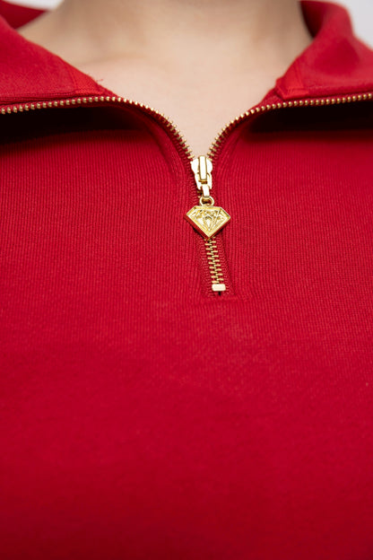 “フレリア” クロップドトップス レッド