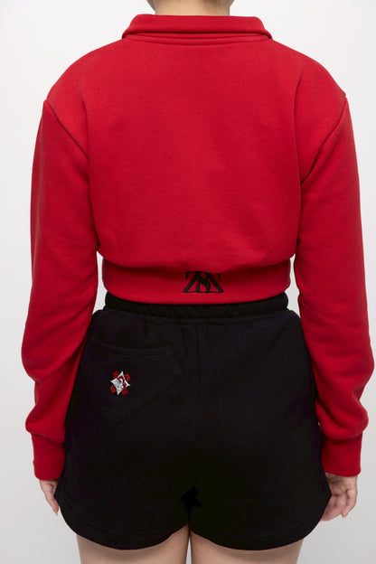 “フレリア” クロップドトップス レッド