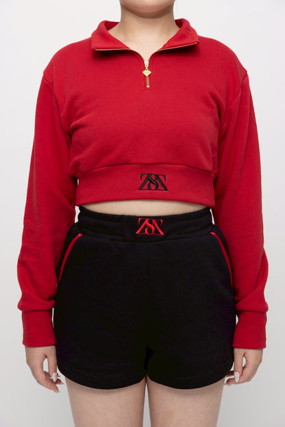 “フレリア” クロップドトップス レッド