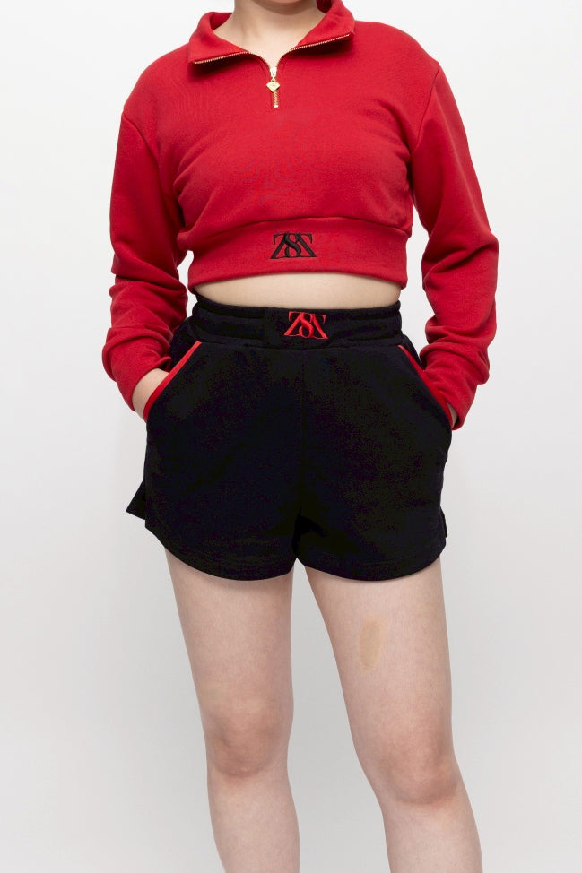 “フレリア” クロップドトップス レッド