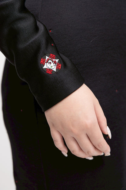 “ロッソビューテ” フーディーショートワンピース ブラック