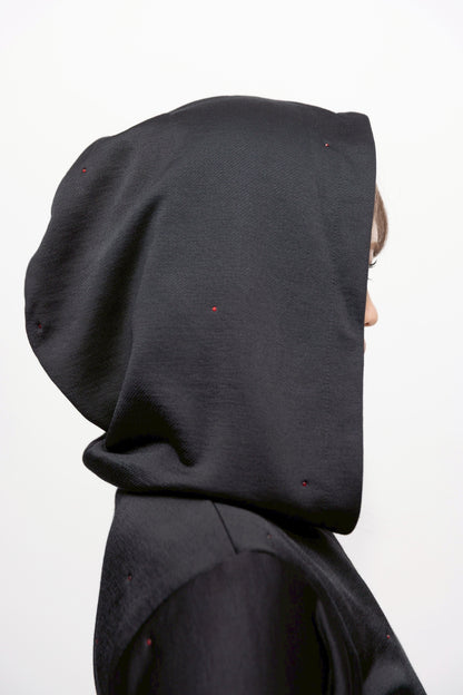 “ロッソビューテ” フーディーショートワンピース ブラック