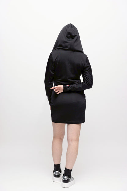 “ロッソビューテ” フーディーショートワンピース ブラック