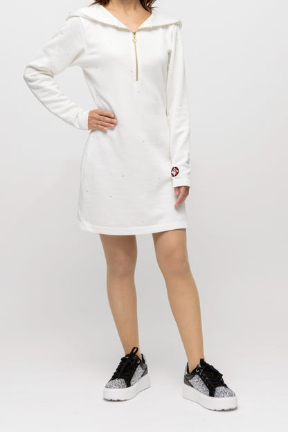 “ロッソビューテ” フーディーショートワンピース  ホワイト
