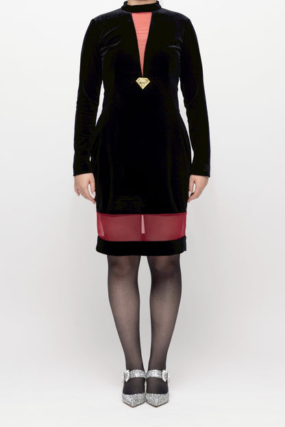 “ソーニョベルルッタ” ミドル丈ワンピース ブラック