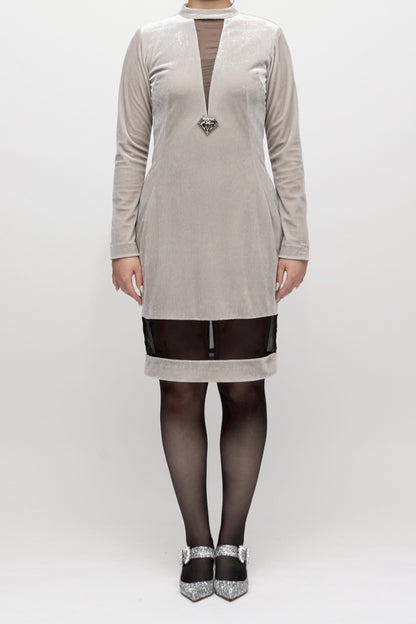 “ソーニョベルルッタ” ミドル丈ワンピース  シルバー